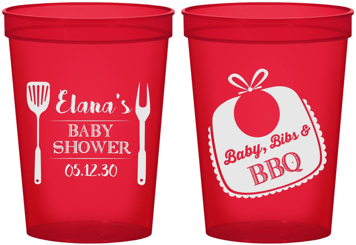 Custom Baby Shower 16 oz Translucent Cups - Beers Bbq Babies | 90114