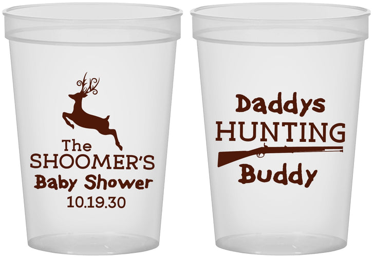 Custom Baby Shower 16 oz Translucent Cups - Hunting Deer | 90118