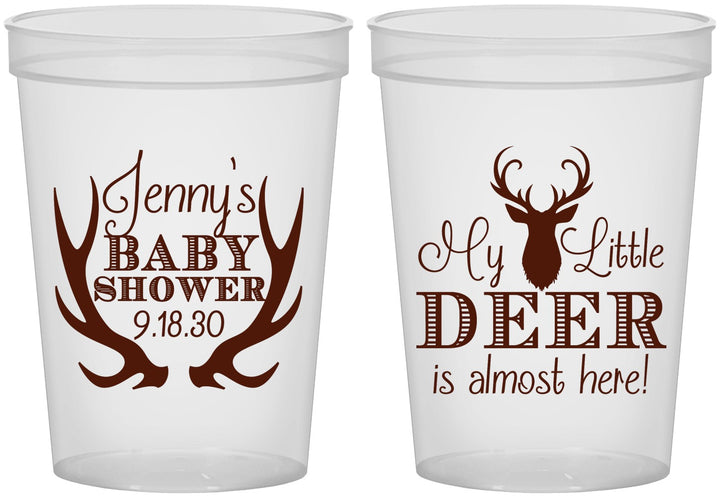 Custom Baby Shower 16 oz Translucent Cups - My Little Deer | 90124