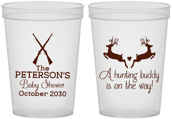 Custom Baby Shower 16 oz Translucent Cups - Hunting Buddy | 90125