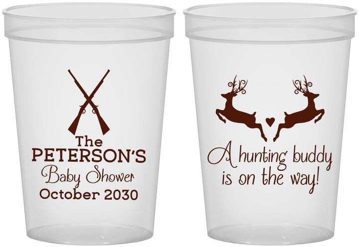 Custom Baby Shower 16 oz Translucent Cups - Hunting Buddy | 90125