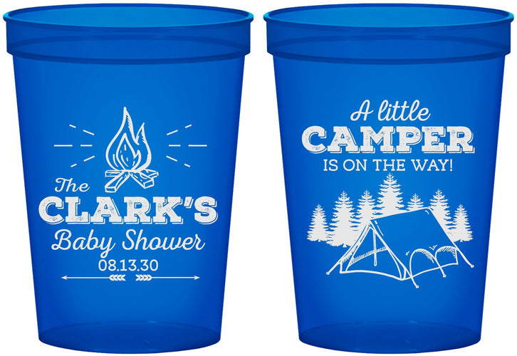 Custom Baby Shower 16 oz Translucent Cups - Little Camper | 90129