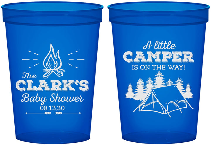 Custom Baby Shower 16 oz Translucent Cups - Little Camper | 90129