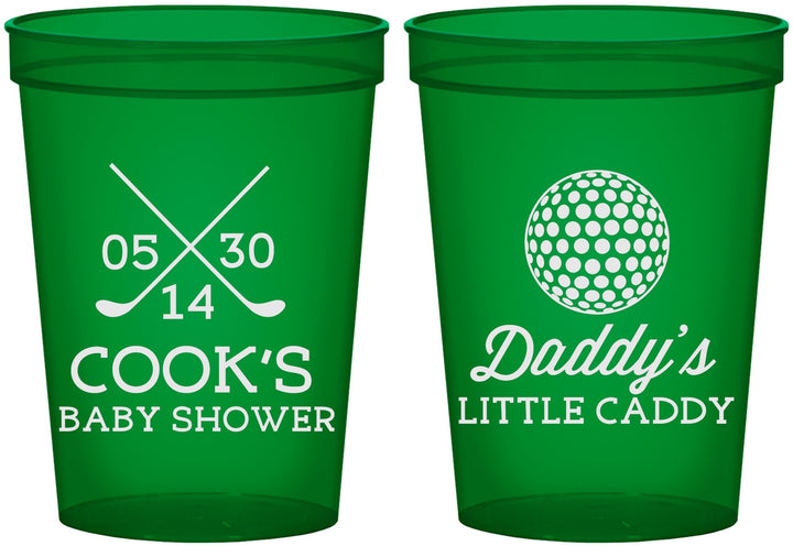 Custom Baby Shower 16 oz Translucent Cups - Golf Little Caddy | 90135