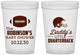 Custom Baby Shower 16 oz Translucent Cups - Football Little Quarterback | 90138