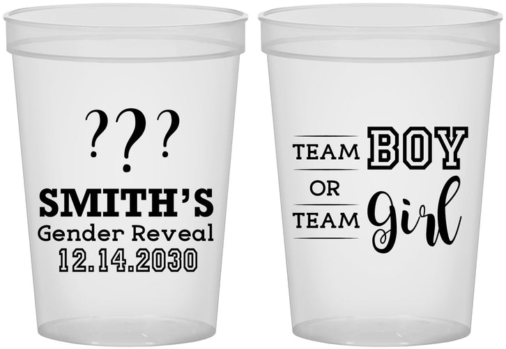 Custom Baby Shower 16 oz Translucent Cups - Gender Reveal | 90150