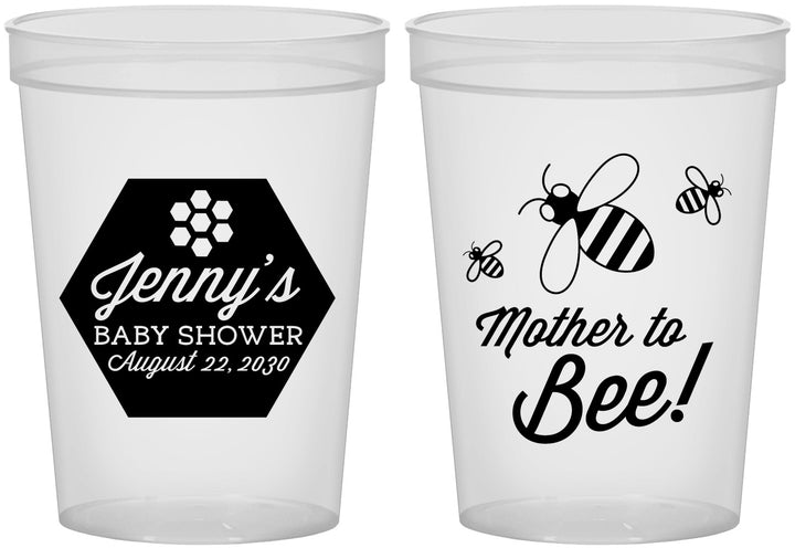 Custom Baby Shower 16 oz Translucent Cups - Mother To Bee | 90153