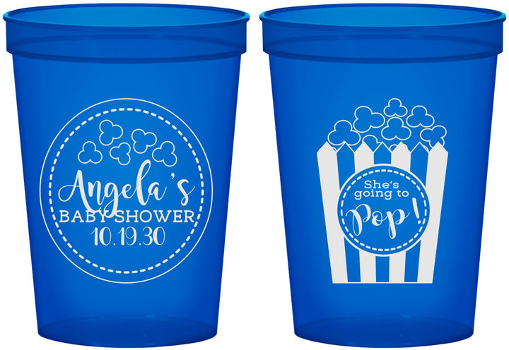 Custom Baby Shower 16 oz Translucent Cups - Shes Going To Pop | 90159