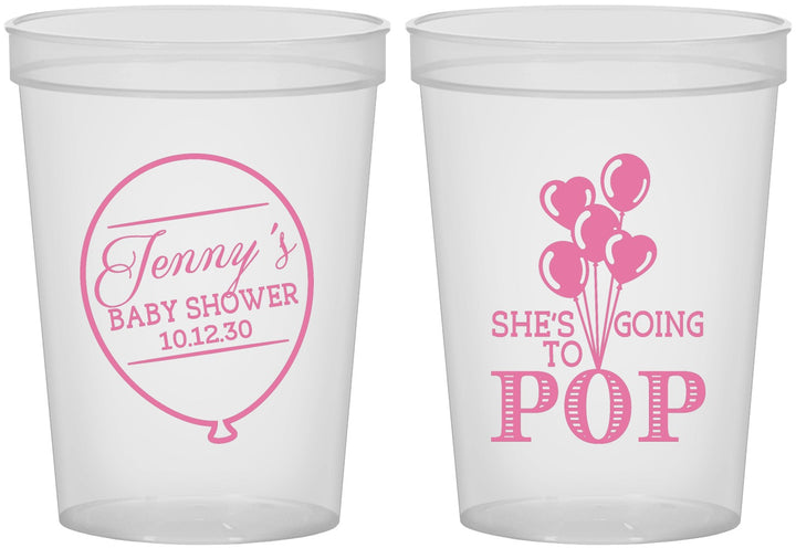 Custom Baby Shower 16 oz Translucent Cups - Shes Going To Pop | 90160