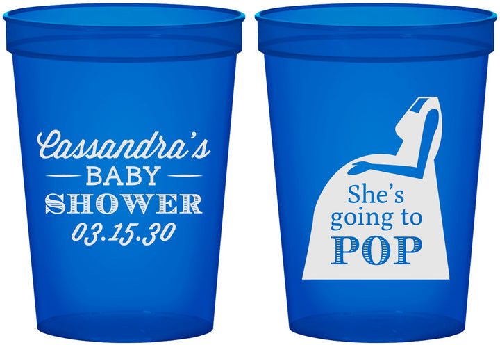 Custom Baby Shower 16 oz Translucent Cups - Shes Going To Pop | 90161