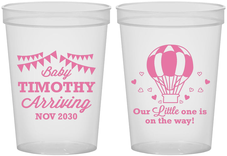 Custom Baby Shower 16 oz Translucent Cups - Hot Air Balloon | 90162