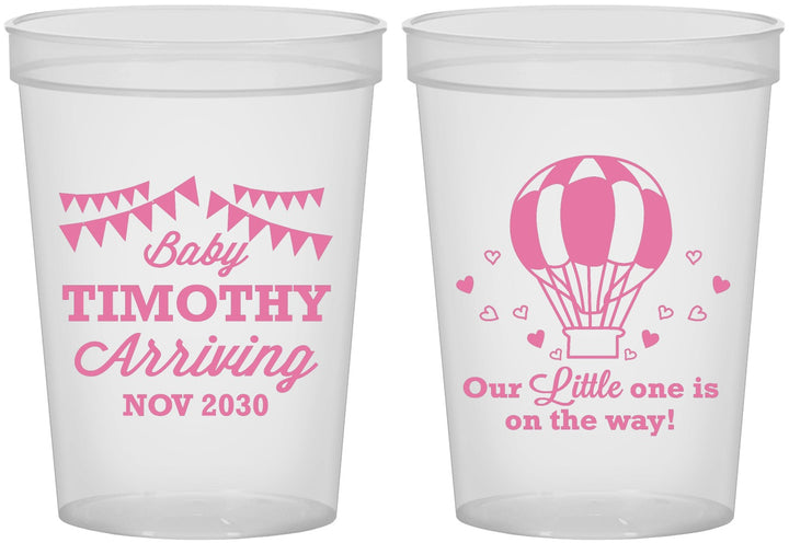 Custom Baby Shower 16 oz Translucent Cups - Hot Air Balloon | 90162