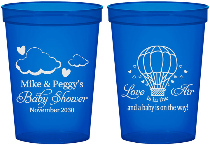 Custom Baby Shower 16 oz Translucent Cups - Love Is In The Air | 90163