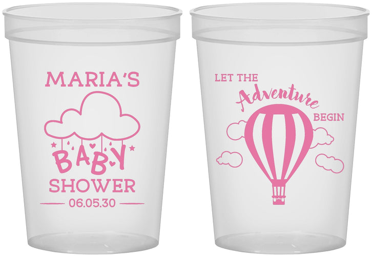 Custom Baby Shower 16 oz Translucent Cups - Hot Air Balloon | 90164