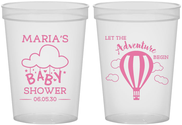 Custom Baby Shower 16 oz Translucent Cups - Hot Air Balloon | 90164