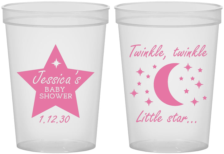 Custom Baby Shower 16 oz Translucent Cups - Twinkle Twinkle Little Star | 90168