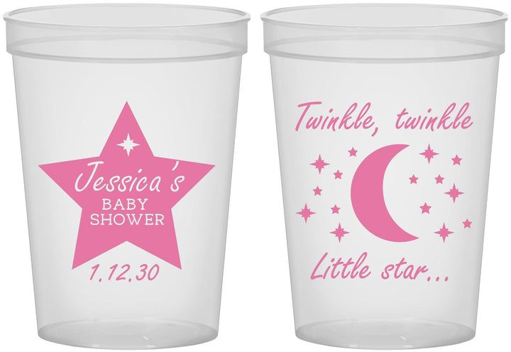 Custom Baby Shower 16 oz Translucent Cups - Twinkle Twinkle Little Star | 90168