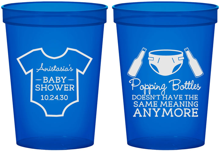 Custom Baby Shower 16 oz Translucent Cups - Popping Bottles | 90169