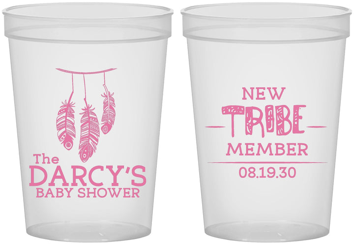 Custom Baby Shower 16 oz Translucent Cups - Tribe Member | 90183