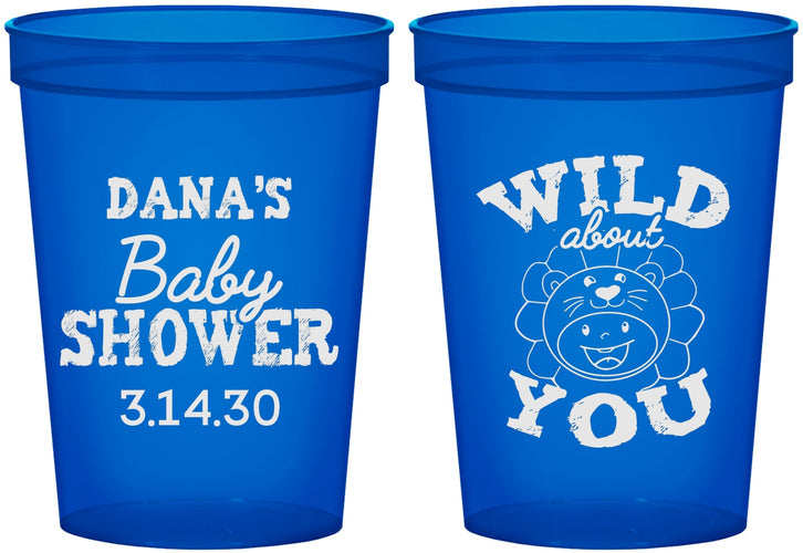 Custom Baby Shower 16 oz Translucent Cups - Lion Wild About You | 90186