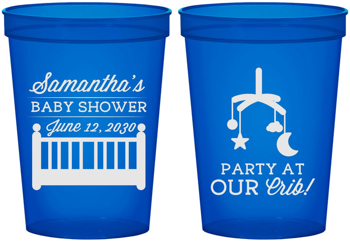 Custom Baby Shower 16 oz Translucent Cups - Party At Our Crib | 90187