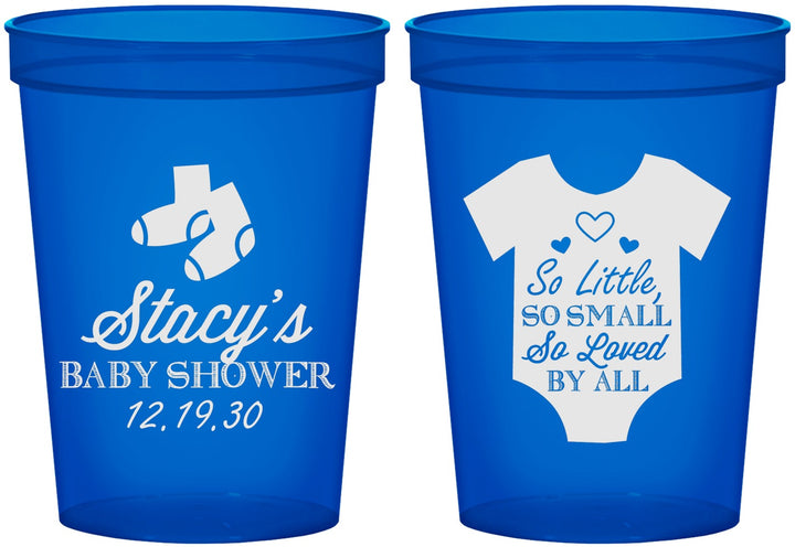 Custom Baby Shower 16 oz Translucent Cups - Loved By All | 90188