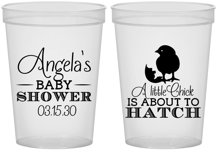 Custom Baby Shower 16 oz Translucent Cups - Chick About To Hatch | 90199