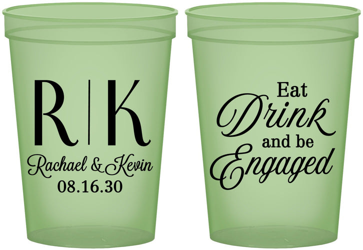 Custom Engagement 16 oz Glow In The Dark Cups - Eat Drink Be Engaged | 10000