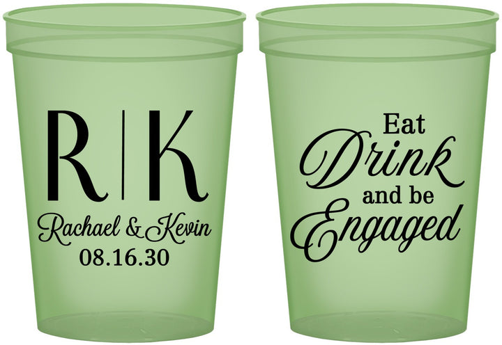 Custom Engagement 16 oz Glow In The Dark Cups - Eat Drink Be Engaged | 10000