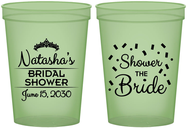 Custom Bridal Shower 16 oz Glow In The Dark Cups - Shower The Bride | 100001