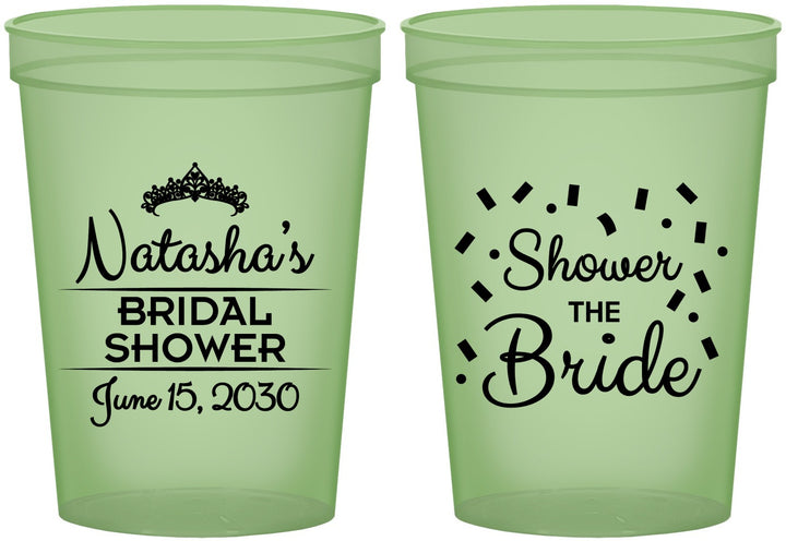 Custom Bridal Shower 16 oz Glow In The Dark Cups - Shower The Bride | 100001