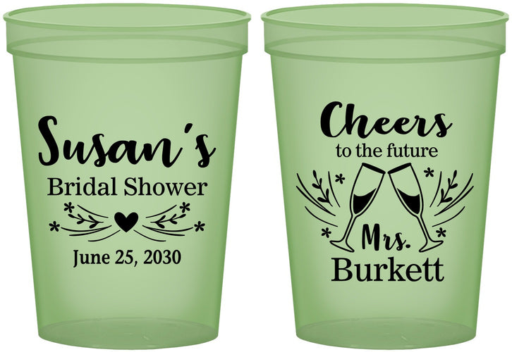 Custom Bridal Shower 16 oz Glow In The Dark Cups - Future Mrs | 100005
