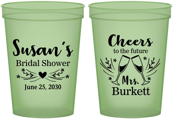 Custom Bridal Shower 16 oz Glow In The Dark Cups - Future Mrs | 100005