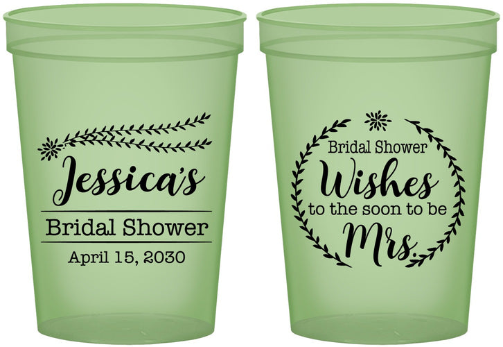 Custom Bridal Shower 16 oz Glow In The Dark Cups - Soon To Be Mrs | 100009