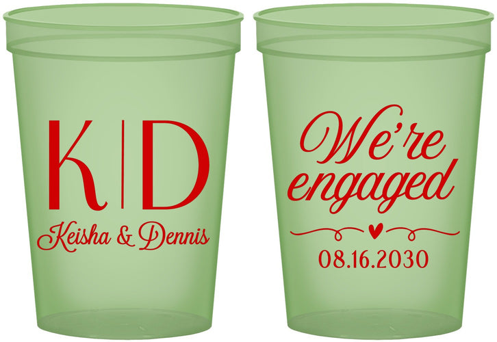 Custom Engagement 16 oz Glow In The Dark Cups - We Are Engaged | 10001