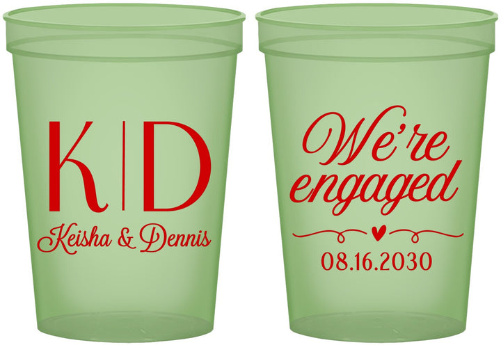 Custom Engagement 16 oz Glow In The Dark Cups - We Are Engaged | 10001