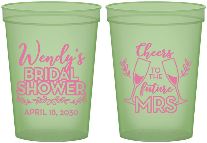 Custom Bridal Shower 16 oz Glow In The Dark Cups - Future Mrs | 100011