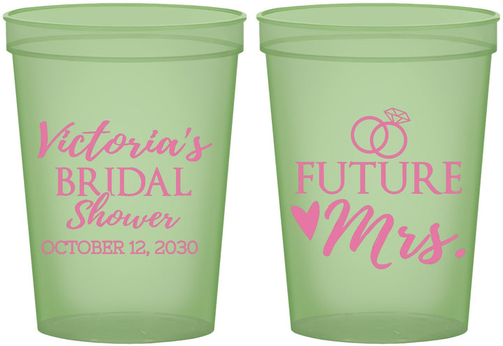 Custom Bridal Shower 16 oz Glow In The Dark Cups - Future Mrs | 100012