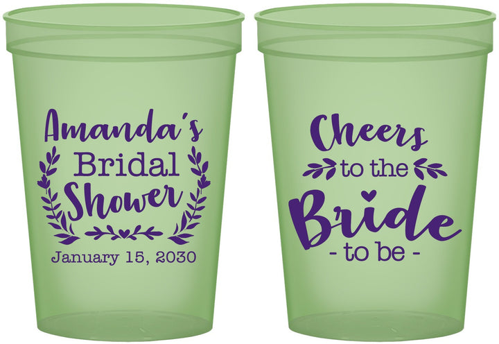 Custom Bridal Shower 16 oz Glow In The Dark Cups - Cheers To The Bride | 100014