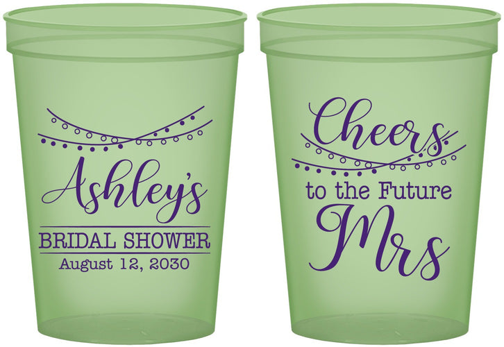 Custom Bridal Shower 16 oz Glow In The Dark Cups - Future Mrs | 100018