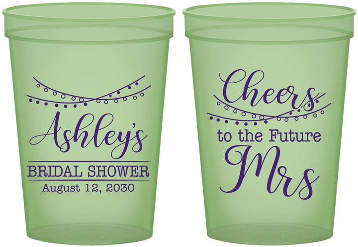 Custom Bridal Shower 16 oz Glow In The Dark Cups - Future Mrs | 100018