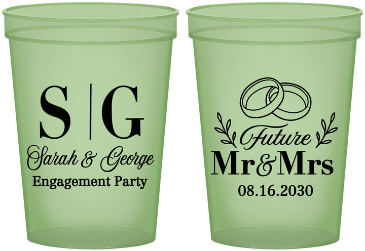 Custom Engagement 16 oz Glow In The Dark Cups - Future Mr And Mrs | 10002