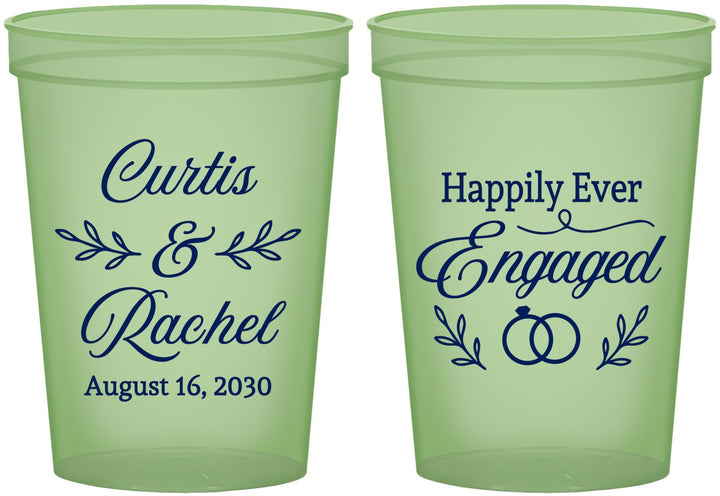 Custom Engagement 16 oz Glow In The Dark Cups - Happily Ever Engaged | 10004