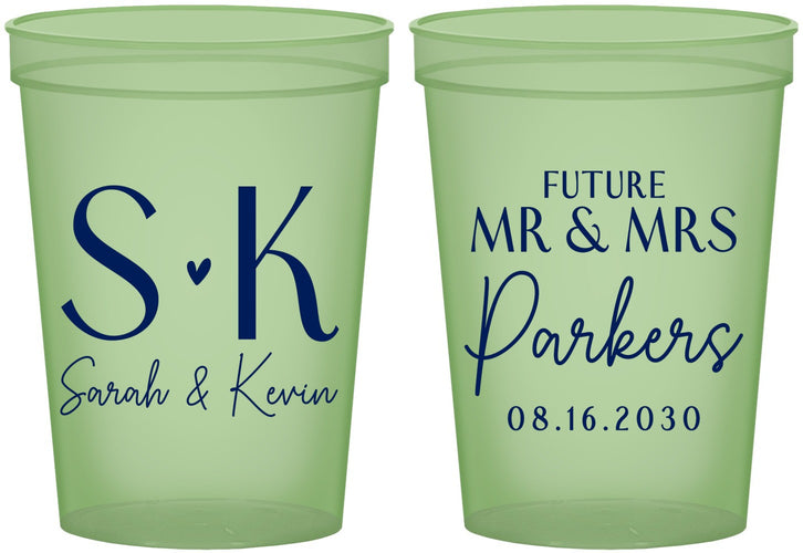 Custom Engagement 16 oz Glow In The Dark Cups - Future Mr And Mrs | 10012