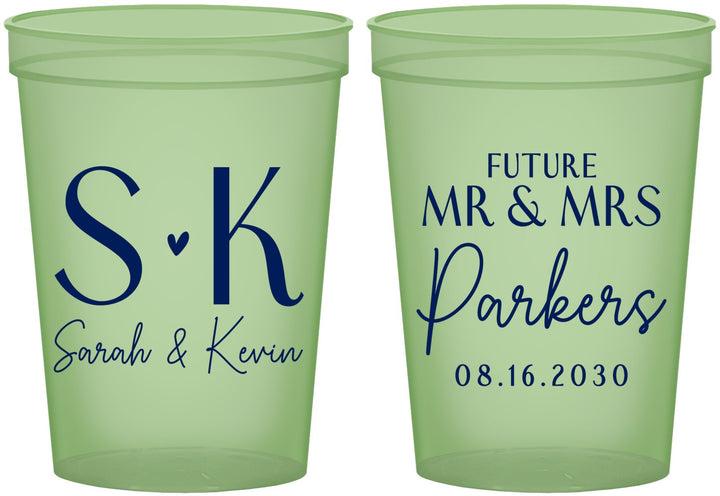 Custom Engagement 16 oz Glow In The Dark Cups - Future Mr And Mrs | 10012
