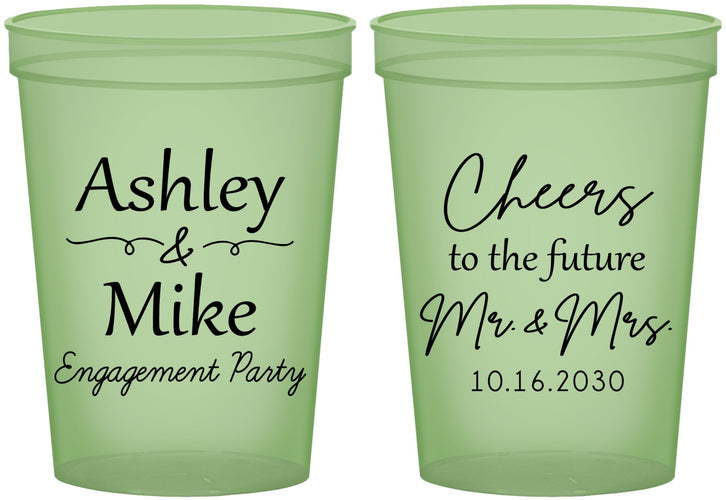 Custom Engagement 16 oz Glow In The Dark Cups - Future Mr And Mrs | 10014