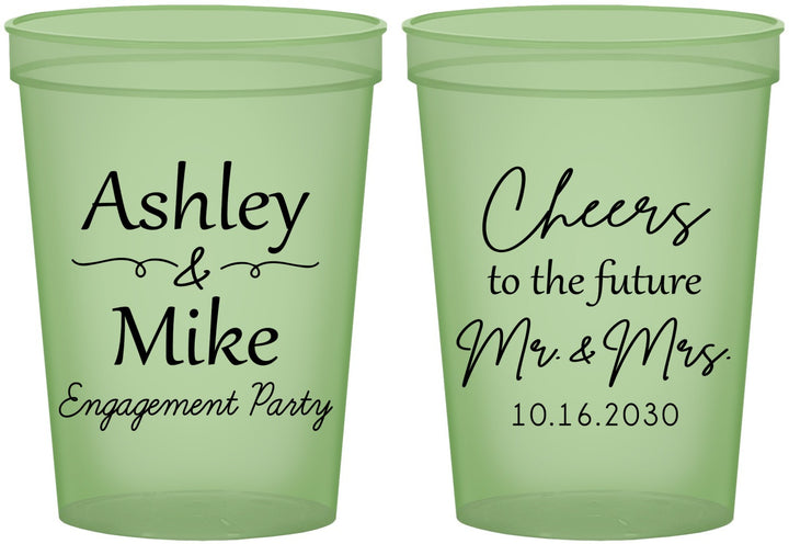 Custom Engagement 16 oz Glow In The Dark Cups - Future Mr And Mrs | 10014