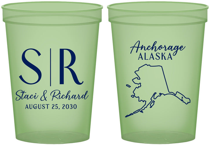 Custom Wedding 16 oz Glow In The Dark Cups - Alaska | 101