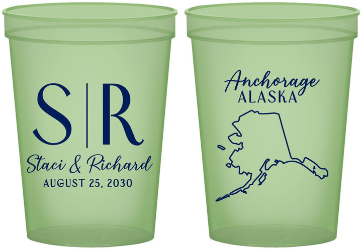Custom Wedding 16 oz Glow In The Dark Cups - Alaska | 101