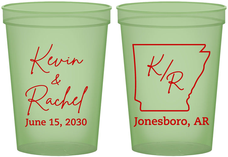 Custom Wedding 16 oz Glow In The Dark Cups - Arkansas | 103